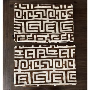 Caldeira Designer Lumbar Pillow Covers Set Of 2 Brown Plush Textured 16x24